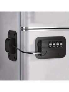 1 pieza Cerradura con contraseña para refrigerador y congelador, cerradura antirrobo para puerta de refrigerador, apta para refrigerador de cocina, cajones de gabinete, armario, ventanas, puertas - No se requieren herramientas ni perforación - Negro - Ver 10
