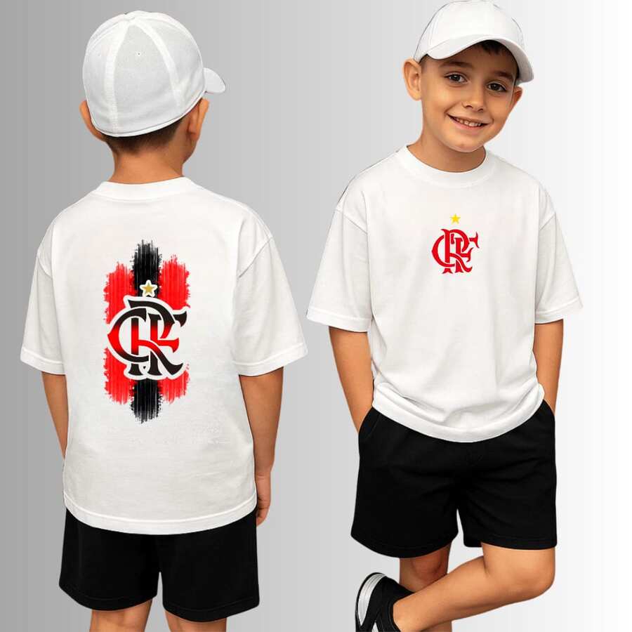 Kids' Set: T-Shirt And Shorts - Flamengo Go Mengão Football Teams - White - View 1
