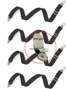 可调节床单固定带套装 - 三角形弹力带带夹扣，适用于床垫/沙发套 | 重型金属夹子牢固固定床上用品（防滑且可重复使用） - 彩色 - 查看 8