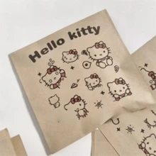SANRIO 100/50 túi giấy Kraft mờ, túi quà tặng chất liệu dày, dung tích lớn, thích hợp cho ngày lễ tình nhân, quà tặng nhỏ cho Giáng sinh, thiết kế Hello Kitty - Nhiều màu - Xem 4