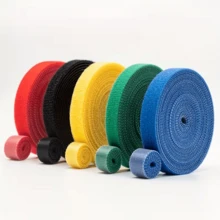 6 Rolls 100cm Reusable Nylon Hook And Loop Fastener Tape, For Cable Management And Organization - Multicolor - View 6