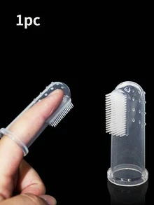 10-Piece Dog Toothbrush Sets, Thumb-Shaped Dog Toothbrush, Puppy Dog Toothbrush, Dog Toothbrush With Silicone Bristles And Thick Silicone Layer, Transparent, Suitable For All Pets - Clear - View 9