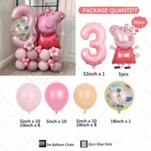 Hasbro Birthday Party Decoration, Pink Pig Aluminum Film Balloons Digital Birthday And First Birthday Party Decoration Family Gifts