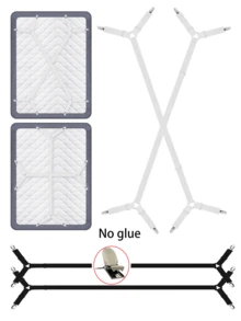 可调节床单固定带套装 - 三角形弹力带带夹扣，适用于床垫/沙发套 | 重型金属夹子牢固固定床上用品（防滑且可重复使用） - 彩色 - 查看 9