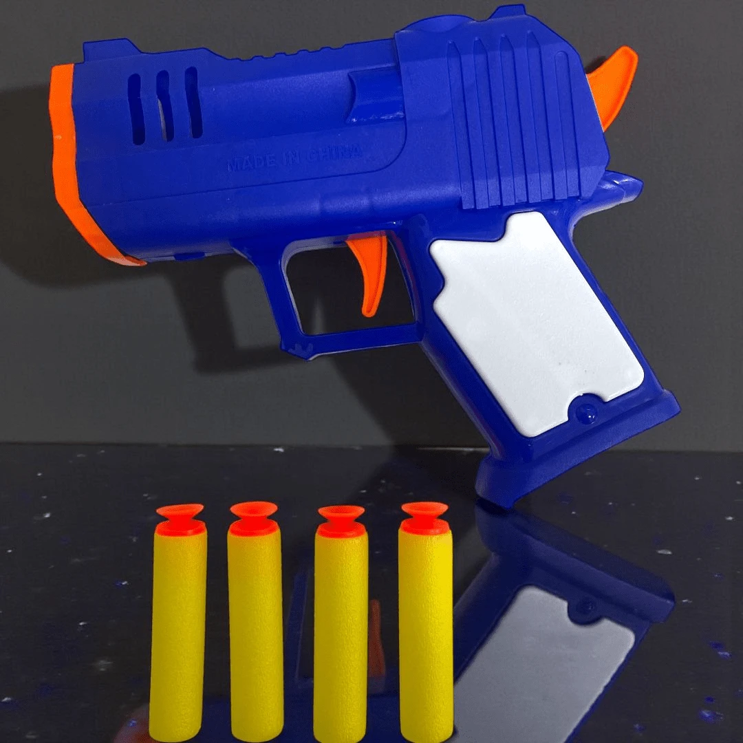 Pistola Lanza Dardos Espuma – 3 Colores Disponibles + 4 Dardos Incluidos - Azul - Ver 1