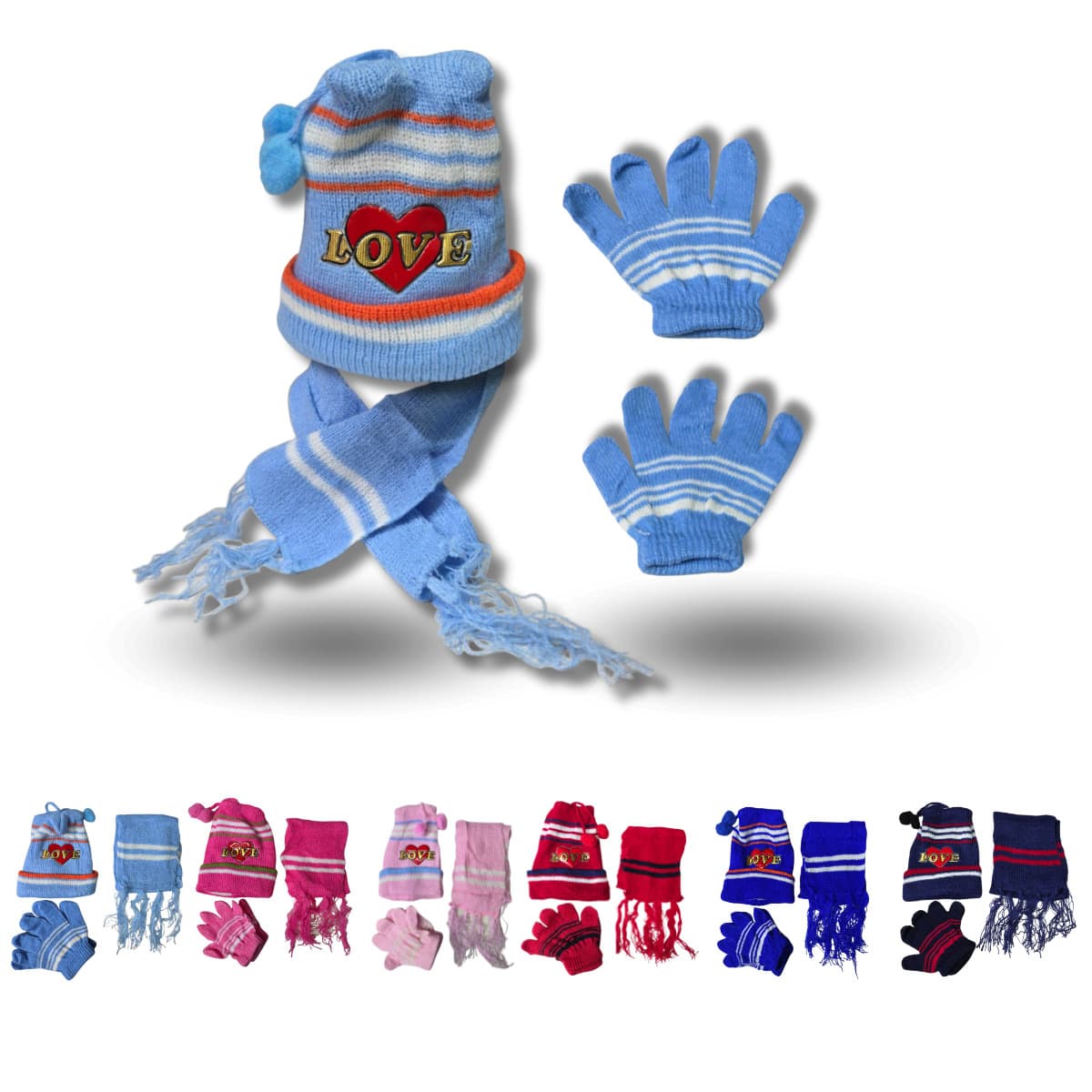 12 piezas de Conjunto de invierno para bebé 0-6 meses con gorro, bufanda y guantes, diseño cálido, suave y cómodo para temporada de frío - Surtido - Ver 1