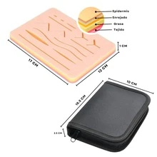Vmingo 18pzs Estuche Pad Práctica Sutura Estudiante Herramienta Quirurgica Kit Profesional Instrumentos Entrenamiento Material Quirúrgico Pad Silicona Hilos Sutura Medicina Cuchillas Guantes Latex - Rosa Con Negro - Ver 7