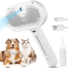 3-In-1 Cat Steam Brush, Pet Steam Brush Suitable For Long & Short Hair Cats & Dogs, Pet Deshedding Spray Brush For Small Animals Shedding & Grooming, With Release Button Water Mist Spray Brush - Multicolor - View 2