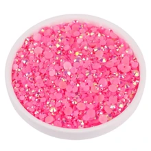 2MM-6MM, 5 Sizes Mix, 2000pcs/Pack, Jelly Candy AB Colors Glue On Round Flatback Rhinestones Gems Beads DIY Stones Diamond Design Accessories Glitter Manicure Decal Decorations For Phone Cover,Clothes,Bag,Shoes, Handicraft Products.