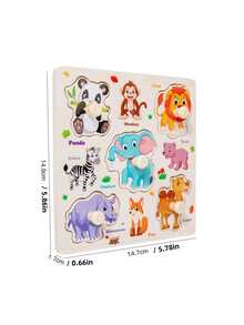 3D Wooden Memory Multi-Layer Puzzle Toy: Educational Cartoon Animal Handheld Puzzle Board, Suitable For Children Aged 3-6,Kids Puzzle Toys,Toys Puzzles,Puzzles>Wooden - Multicolor - View 4
