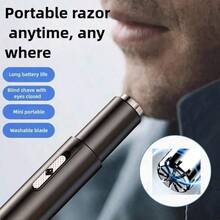 USB充电式鼻毛修剪器，适用于修剪鼻毛和耳毛，金属刀头，电动剃须刀，男女通用 - 彩色 - 查看 7