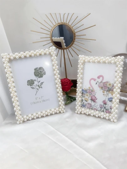 Pearl Edged Photo Frames In Multiple Sizes & Styles, Elegant & Romantic. Suitable For Personal, Couple, Wedding, Baby Photos. Perfect Gift For Girls & Mothers. Preserve Your Cherished Photos In These Frames And Commemorate Our Eternal Love.