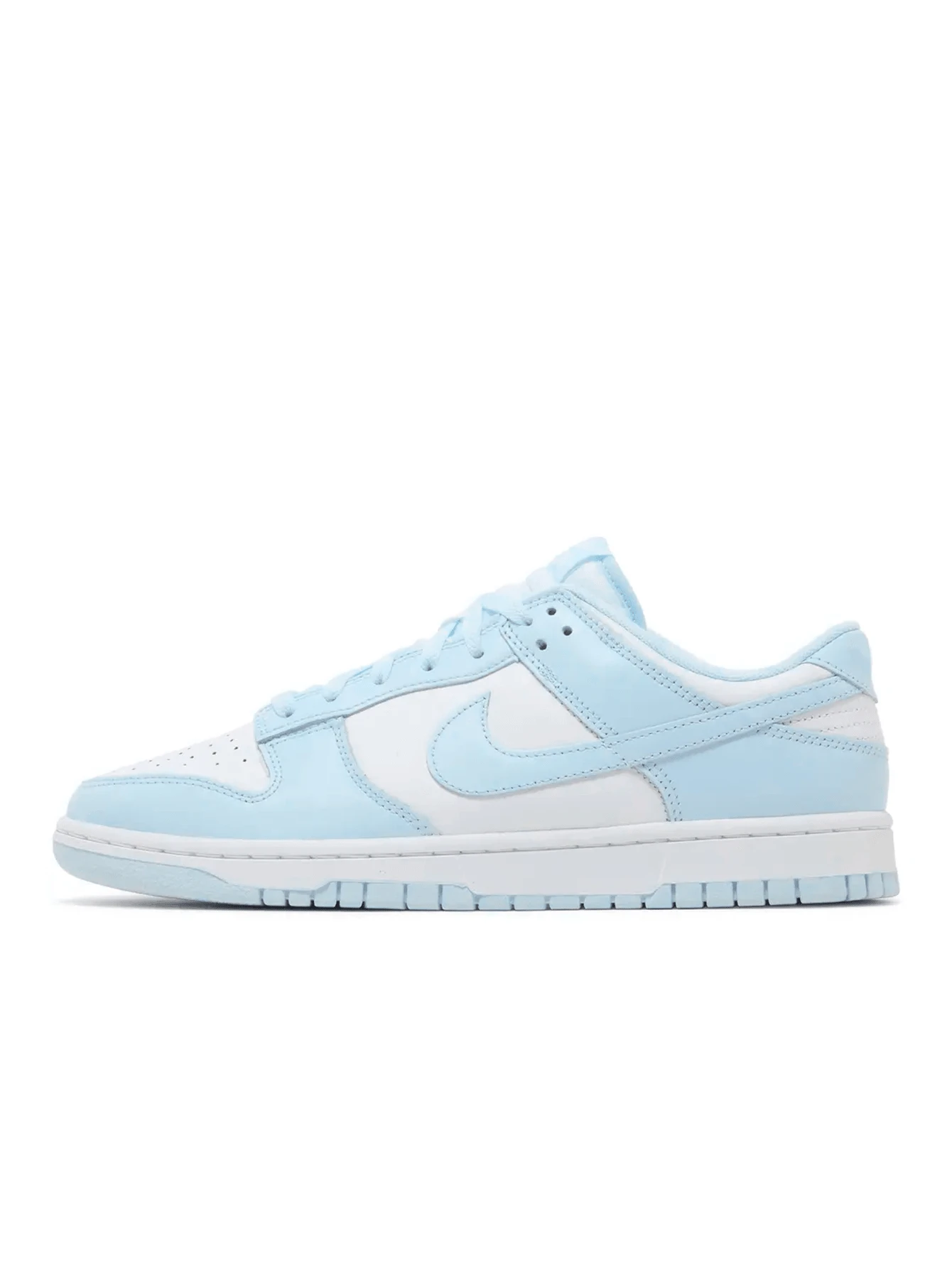 Nike Giày thể thao Dunk Low màu xanh lam đục lỗ, đế giữa có đệm, bền bỉ, thích hợp mặc thường ngày và hoạt động DV0833-104 - Xanh nhạt/trắng - Xem 1
