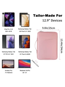 Tablet Protective Case/IPad Carrying Bag, Compatible With IPad, Kindle, Galaxy And Android Tablets, Waterproof, With Handle And Front Pocket. (Pink) - Pink - View 7