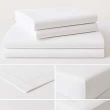 Juego de Sábanas Tacto Algodón – Suavidad Superior y Ajuste Perfecto - Blanco - Ver 4