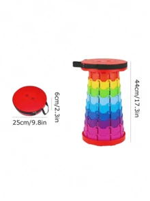 1 件户外可折叠圆形可调节便携式钓鱼椅、折叠凳 - 彩色 - 查看 3