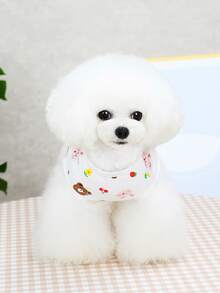 LANGXINGCS 1件宠物衣服，透气狗狗睡衣，可爱兔子和小熊图案猫咪家居服，适合中小型猫狗，狗狗睡衣 - 彩色 - 查看 5