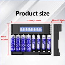 8槽家用电池充电器，支持1.2V镍氢电池和1.5V锂离子电池，可给AA/AAA电池充电，带液晶显示屏 - ALL8(不含電池) - 查看 2