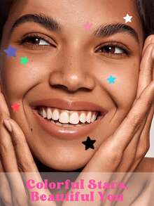 2160 piezas Pegatinas de caras de estrellas lindas, pegatinas de estrellas, adecuadas para decoración diaria, eventos y fiestas, pegatinas de fiesta multicolor, diseño resistente al agua/ligero/material amigable con la piel/adecuado para el baño - Multicolor - Ver 2