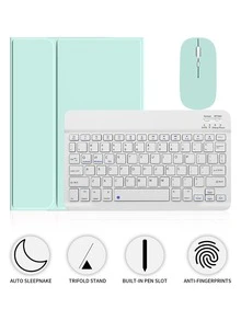 [Wireless Keyboard Case With Mouse] Wireless Bluetooth Keyboard Case With Detachable Wireless Mouse, Compatible With IPad Air 1/Air 2/Air 3/Air 4/Air 5/6, Compatible With IPad 5th/6th/7th/8th/9th/10th/11th Gen, Compatible With IPad Pro 12.9" (2020/2021/2022), Compatible With IPad Pro 11" (2018/2020/2021/2022), Galaxy Tab And Redmi Pad SE - Soft TPU Back Cover, Magnetic Detachable, With Pen Slot