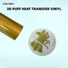 CHEONET 3D 立体压纹热转印乙烯基卷材 - 9.8 英寸 x 5 英尺，1 卷装，熨烫式，适用于 T 恤、包袋和纺织品，耐高温烫金雕刻膜，混色
