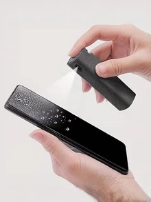 2 In 1 Microfiber Screen Cleaning Spray Set, Comes With Microfiber Cloth To Wipe Mobile Phone, Glasses Cleaning Cloth, Mobile Phone Cleaning Tool, Suitable For Mobile Phones, Tablets, Computers - Light Grey - View 3