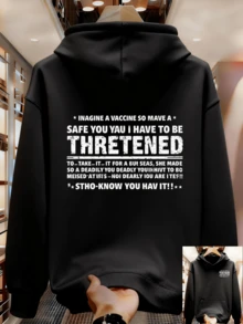 QEB6 Men's Printed Hoodie - Black - View 8