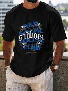 Cherubic Archers Surrounding Bold Anti Social Club Text With Gothic Sadboy Lettering Creating A Rebellious Yet Playful Street Vibe 100% Cotton Men's Tshirt - 黑色 - 查看 6