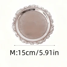 1pc/4pcs Set Gold/Silver Trays, Beautifully Carved Edges And Glossy Gold Finish, Rust-Resistant And Scratch-Resistant, Long-Lasting Shine, Durable, Ideal For Serving Desserts, Fruits, Snacks, Elevating Dining Table Decor, Afternoon Tea Or Wedding Settings, Also Suitable For Jewelry, Cosmetics And Small Items Storage, Vanity Organizer Or Decorative Accents, Suitable For Outdoor Gatherings. - Multicolor - View 18