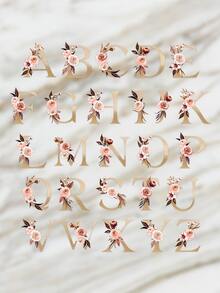 1pc Travel Jewelry Box, Jewelry Box, Gift Jewelry Box, Storage Box, Women's Jewelry Box, Earring Box - Floral Letters - View 5