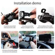 1pc Dashboard Car Phone Holder, Clip-On 360 Degree Rotating Car Phone Mount Bracket - A - View 8