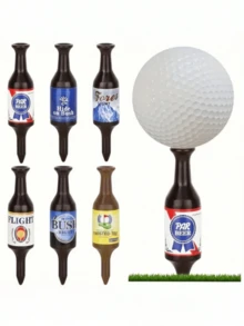 1/6Pcs Beer Bottle Shaped Golf Tees, Virtually Unbreakable & Plastic Golf Tees, Golf Gifts For Men & Women, Novelty Gift For Bachelor/Bachelorette Parties, Exclusive For Golfers,Christmas Present(Random Colors And Styles)