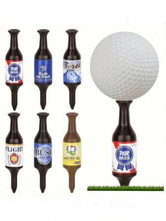 1/6Pcs Beer Bottle Shaped Golf Tees, Virtually Unbreakable & Plastic Golf Tees, Golf Gifts For Men & Women, Novelty Gift For Bachelor/Bachelorette Parties, Exclusive For Golfers,Christmas Present(Random Colors And Styles)