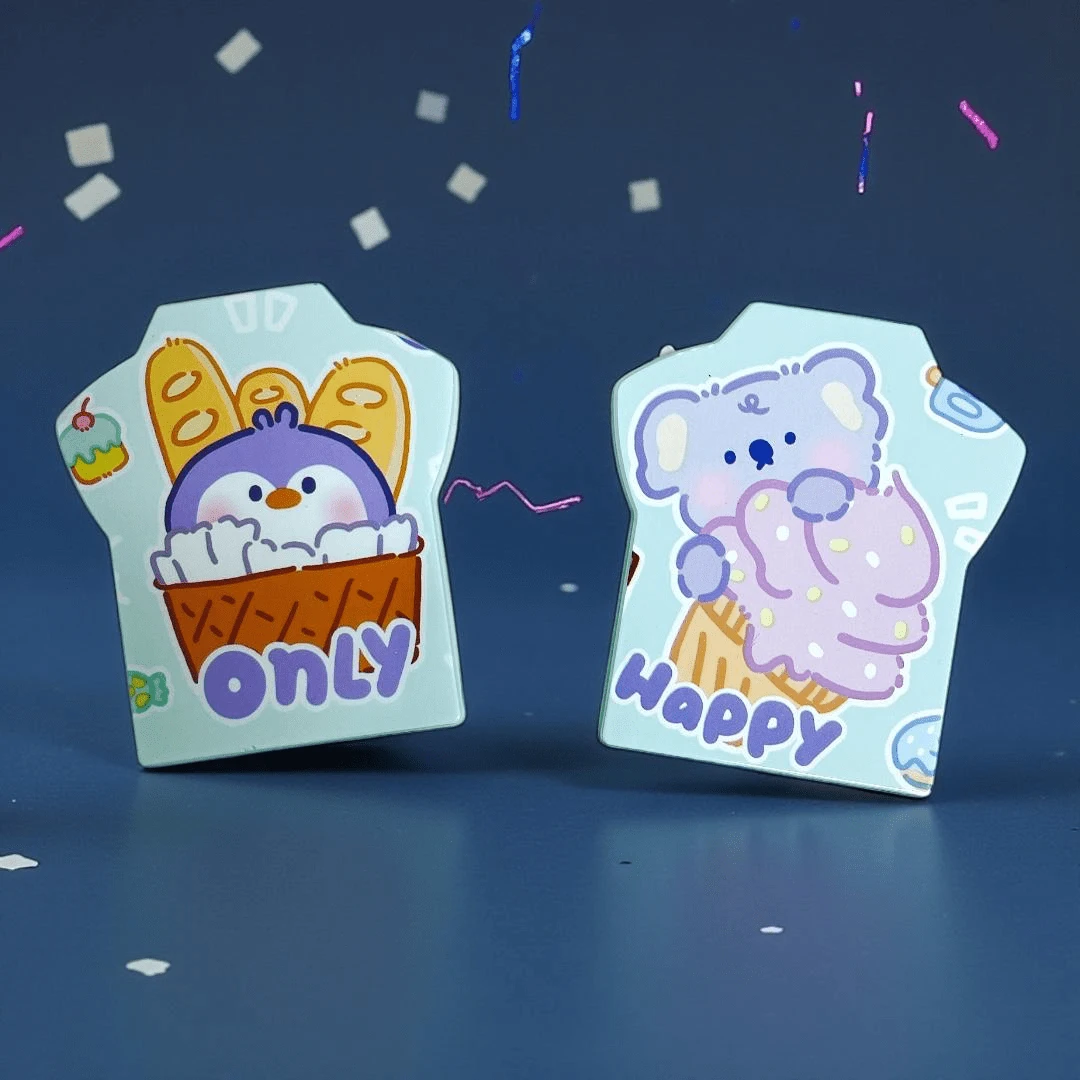 ✨ Espejo de Bolsillo Kawaii – 4 Colores Disponibles con Diseños Surtidos - Celeste - Ver 1
