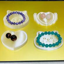 Natural Selenite Charging Plate, Selenite Bowl, Heart Bowl, Heart With Angel Wing, For Gift, Home Decoration, Crystal Degaussing, Jewelry Demagnetization. - White - View 2