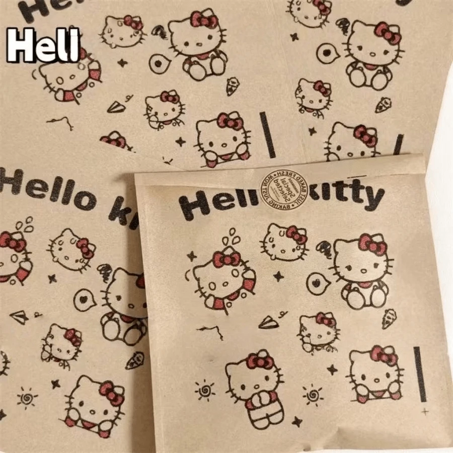 SANRIO 100/50 túi giấy Kraft mờ, túi quà tặng chất liệu dày, dung tích lớn, thích hợp cho ngày lễ tình nhân, quà tặng nhỏ cho Giáng sinh, thiết kế Hello Kitty - Nhiều màu - Xem 1