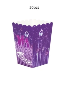 10个/20个/50个紫色音乐女孩爆米花盒韩流主题电影之夜爆米花袋桶容器派对用品生日婚礼节日粉丝见面会装饰 - 紫色A - 查看 8