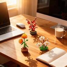 300+ Piece Realistic Building Blocks, DIY Handmade Assembled Beads, Eternal Flower, Holiday & Birthday Gift, Office Desktop Decor, Christmas Gift, Hobby Assembler Desktop Decoration - Multicolor - View 5