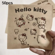 SANRIO 100/50 túi giấy Kraft mờ, túi quà tặng chất liệu dày, dung tích lớn, thích hợp cho ngày lễ tình nhân, quà tặng nhỏ cho Giáng sinh, thiết kế Hello Kitty - Nhiều màu - Xem 7