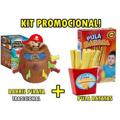 KIT BRINQUEDOS INFANTIS PULA BATATA JOGOS INTERATIVOS DE MESA TABULEIROS EDUCATIVOS PARA CRIANÇAS PUXA BATATINHA + PIRATA BARRIL + PINGUIM QUEBRA GELO + TIRA VARETAS + QUEM SOU EU MENINO MENINA