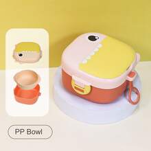 KUNT 1套/4件套恐龙宝宝造型PP餐具套装，带加热功能、内置剪刀和勺子 - 彩色 - 查看 14