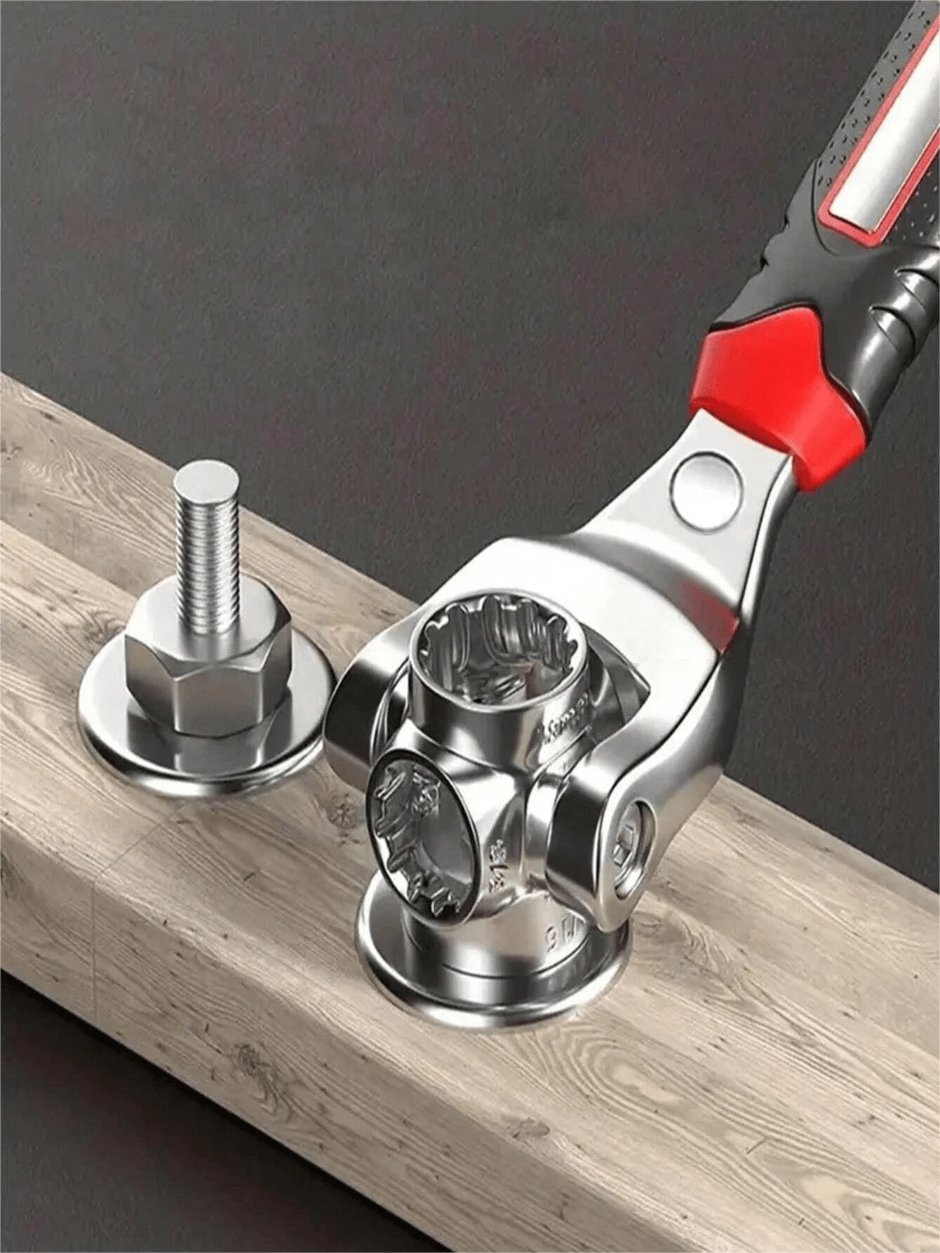 Universal Socket Wrench Set, Versatile Copper Sleeve, With 360-Degree Rotatable Dual-Head Multifunctional Manual Tool, Magnetic Wrench, Suitable For Automotive Repair And Home Use, Random Style - True Color - View 1