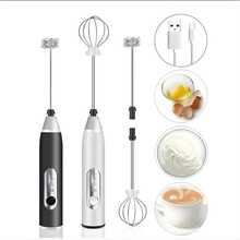 Mini Batedor Misturador Mixer Elétrico portátil Recarregável Para Bebi Leite Café Ovo 2 em 1 lolibiju - Mixer Aleatório - Visão 5