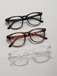 1/3pcs Retro Lightweight Fashion Glasses Set - Fashionable Full Frame Blue Ray Blocking Glasses - Multicolor - View 1