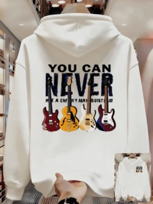 2023 Nueva Sudadera con Capucha Impresa de Primavera y Otoño Ajuste Holgado para Hombre RQC6 - Blanco - Ver 8
