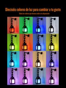 Lámpara con forma de farolillo inspirada en los videojuegos, luz nocturna de la serie pixel-art con función de control remoto. Ofrece una iluminación suave y 16 efectos de color personalizables. Se puede colgar o colocar en posición vertical para un uso versátil en múltiples entornos - Forma de linterna - Ver 7