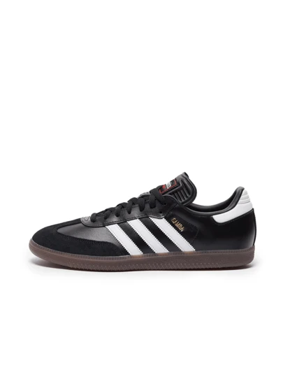 Adidas The Samba Indoor 'Black White Gum' Offers A Sk, Low-Top Design With A Thin Sole Ideal For Skate-Style Wear. Crafted From Premium Leather Upper With Traditional Lacing, This Shoe Combines Durability And Classic Soccer-Inspired Aesthetics