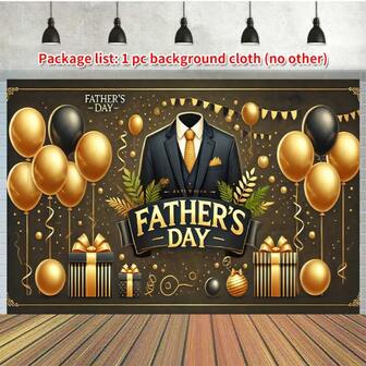 1pc 2D Flat Father's Day Polyester Backdrop, 100% Polyester Photography Banner, Multipurpose Party Decoration For Home, Garden, Yard, Anniversary, Photo Booth, No Power Needed, Suitable For Christmas, New Year, Valentine's Day, General Celebration Events Wall Hanging