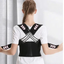 Men And Women - Posture Corrector, Physical Support For Lower Back, (Ideal Gift For Mother's Day/Valentine's Day/Easter) Invisible Posture Corrector Under Clothes, With Straps For Rounded/Hunchbacked Back, Spinal Curvature, Textile Material (Hand Washable), Daily Use - 黑色 - 查看 3