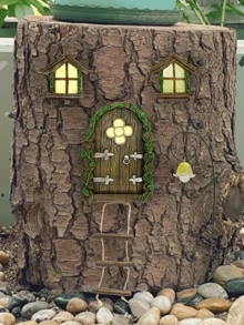 1pc Outdoor Resin Window/Door Statue - Fairy Tale Design, Moss Cottage, Green Plants And Tree Face, Wall-Mounted Garden Decor, Suitable For Thanksgiving, Christmas, New Year Atmosphere, Outdoor Yard Lawn Decoration - Multicolor - View 3